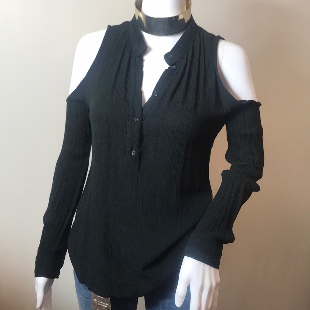 RO&DE Small High/low cold shoulder long sleeve top